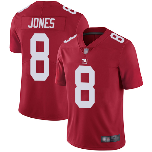 Men New York Giants 8 Daniel Jones Red Limited Red Inverted Legend Football NFL Jersey